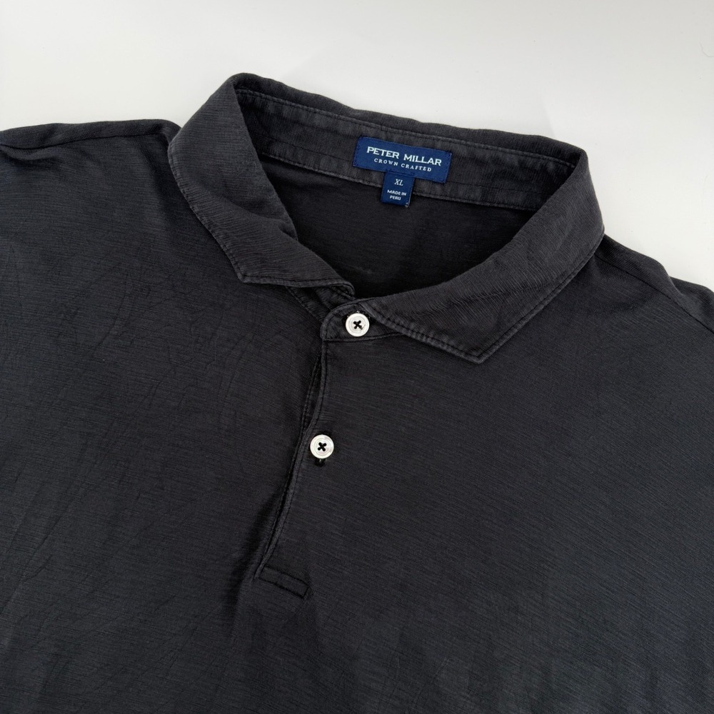 Peter Millar Crown Crafted Polo Men XL Charcoal Grey Pima Cotton RN 100308
